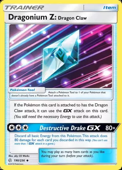 Dragonium Z: Dragon Claw 190/236 Cosmic Eclipse Pokemon card
