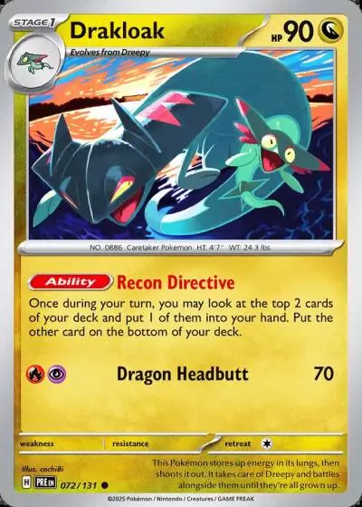 Drakloak 72/131 Prismatic Evolutions Pokemon card