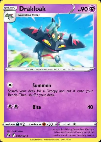Drakloak 90/192 Rebel Clash Pokemon card