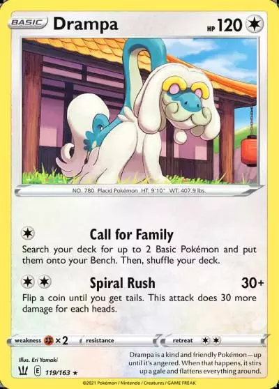 Drampa 119/163 Battle Styles Pokemon card