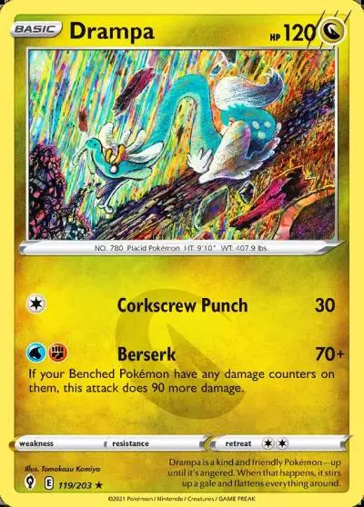 Drampa 119/203 Evolving Skies Pokemon card