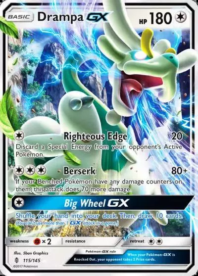 Drampa-GX 115/145 Guardians Rising Pokemon card