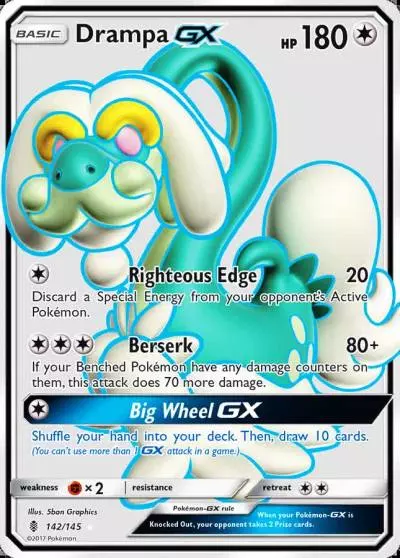 Drampa-GX 142/145 Guardians Rising Pokemon card