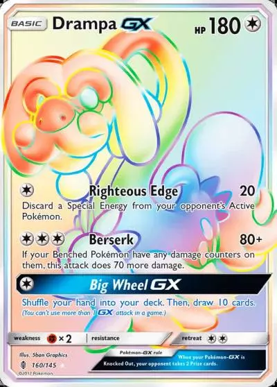 Drampa-GX 160/145 Guardians Rising Pokemon card