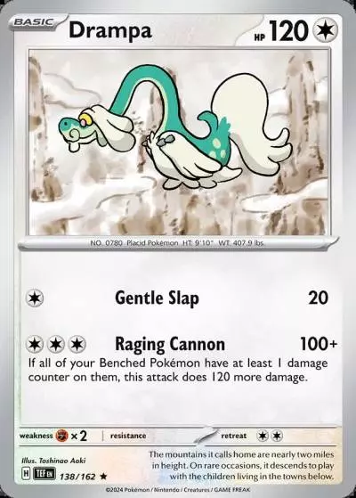 Drampa 138/162 Temporal Forces Pokemon card