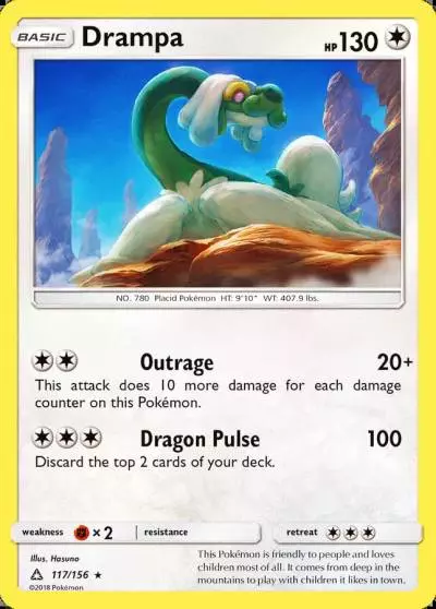 Drampa 117/156 Ultra Prism Pokemon card