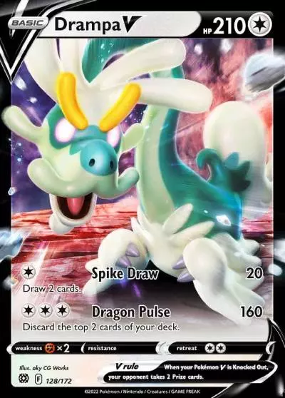 Drampa V 128/172 Brilliant Stars Pokemon card