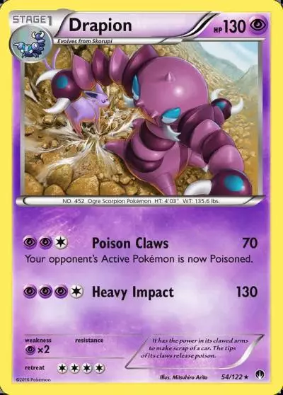 Drapion 54/122 BREAKpoint Pokemon card