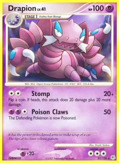 Drapion 23/130 Diamond & Pearl Pokemon card