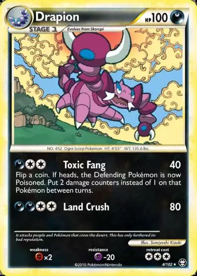 Drapion 4/102 HS—Triumphant Pokemon card