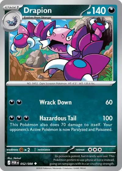 Drapion 52/88 Perfect Order Pokemon card
