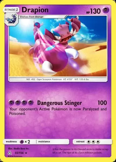 Drapion 55/156 Ultra Prism Pokemon card