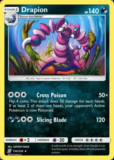 Drapion 134/236 Unified Minds Pokemon card