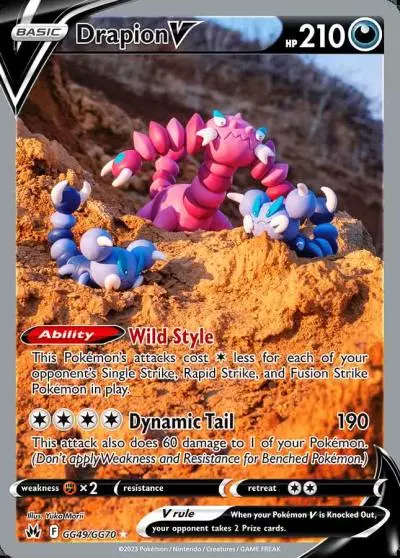 Drapion V GG49/70 Crown Zenith Galarian Gallery Pokemon card