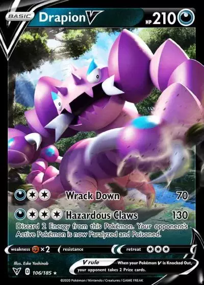 Drapion V 106/185 Vivid Voltage Pokemon card