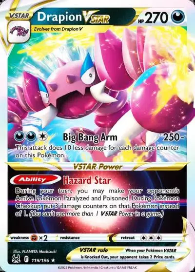 Drapion VSTAR 119/196 Lost Origin Pokemon card