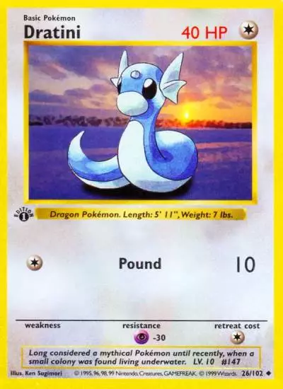 Dratini 26/102 Base Pokemon card