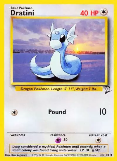 Dratini 38/130 Base Set 2 Pokemon card