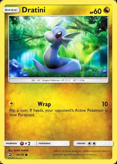 Dratini 34/70 Dragon Majesty Pokemon card