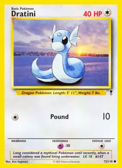 Dratini 72/110 Legendary Collection Pokemon card