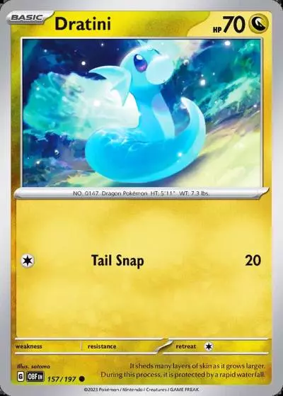 Dratini 157/197 Obsidian Flames Pokemon card