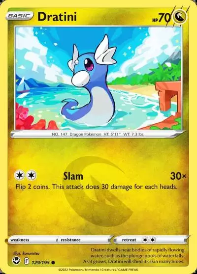 Dratini 129/195 Silver Tempest Pokemon card