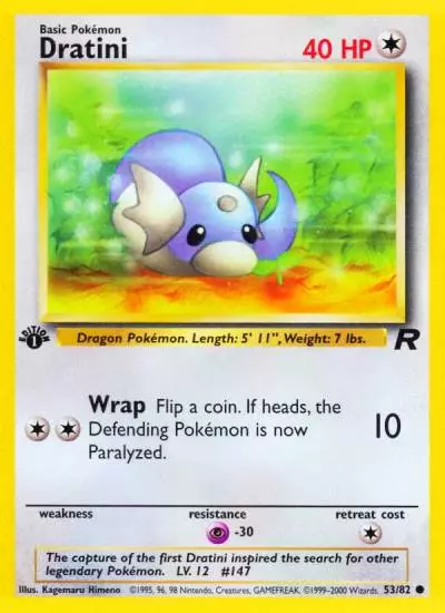 Dratini 53/82 Team Rocket Pokemon card