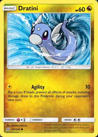Dratini 147/236 Unified Minds Pokemon card