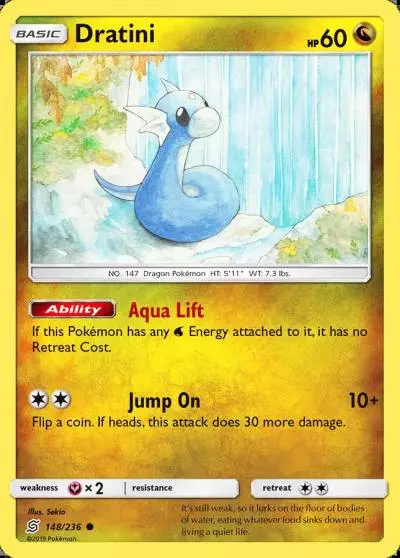 Dratini 148/236 Unified Minds Pokemon card