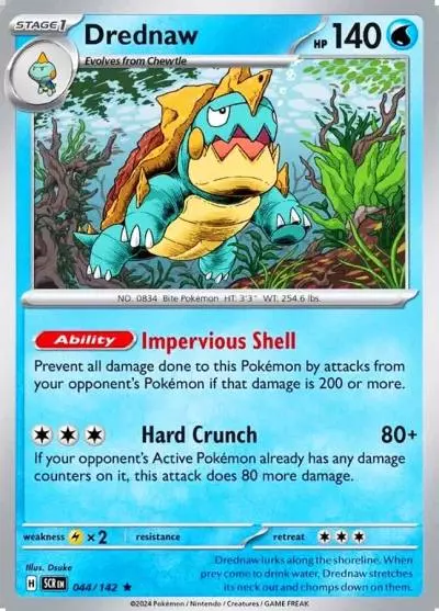 Drednaw 44/142 Stellar Crown Pokemon card