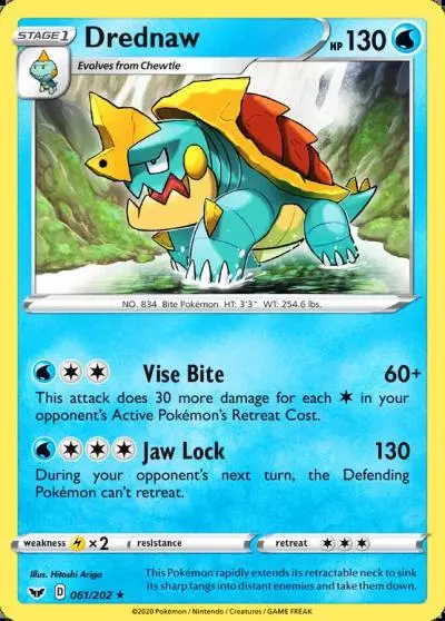 Drednaw 61/202 Sword & Shield Pokemon card