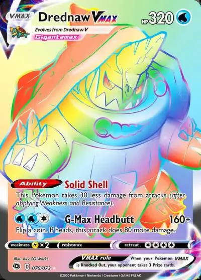 Drednaw VMAX 75/73 Champion's Path Pokemon card