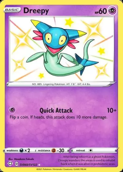 Dreepy SV060/122 Shining Fates Shiny Vault Pokemon card