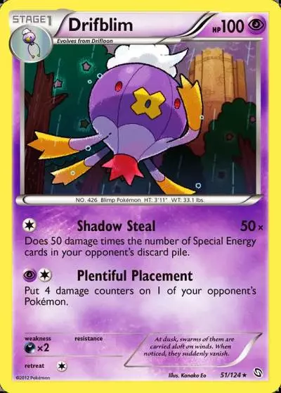 Drifblim 51/124 Dragons Exalted Pokemon card