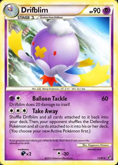 Drifblim 12/90 HS—Undaunted Pokemon card