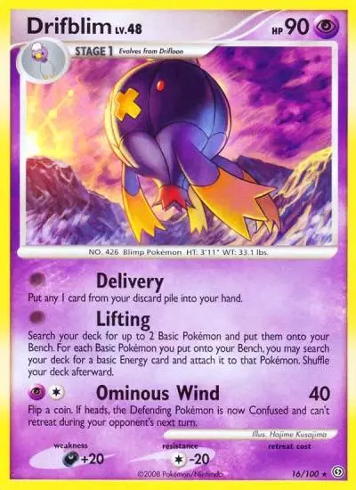 Drifblim 16/100 Stormfront Pokemon card