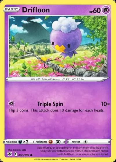 Drifloon 63/189 Astral Radiance Pokemon card