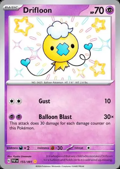 Drifloon 155/91 Paldean Fates Pokemon card