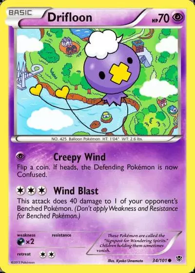 Drifloon 34/101 Plasma Blast Pokemon card