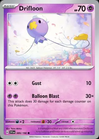 Drifloon 89/198 Scarlet & Violet Pokemon card