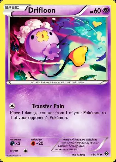 Drifloon 46/114 Steam Siege Pokemon card