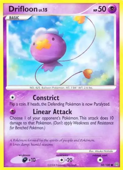 Drifloon 58/100 Stormfront Pokemon card