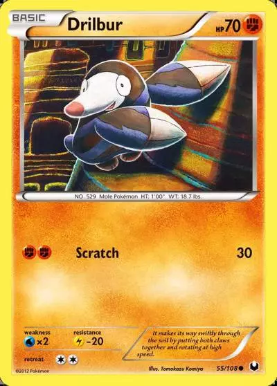 Drilbur 55/108 Dark Explorers Pokemon card