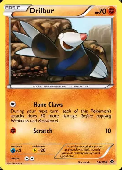 Drilbur 54/98 Emerging Powers Pokemon card