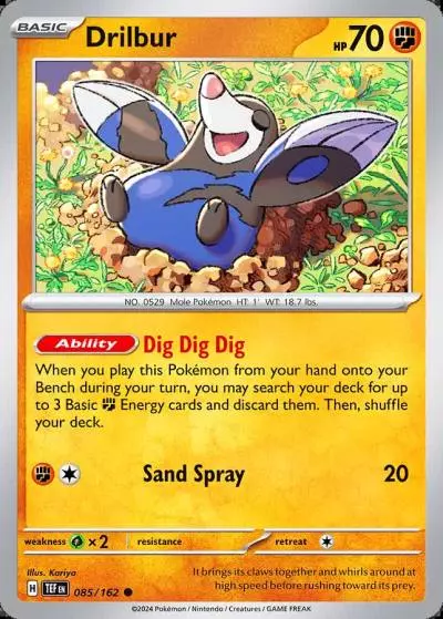 Drilbur 85/162 Temporal Forces Pokemon card