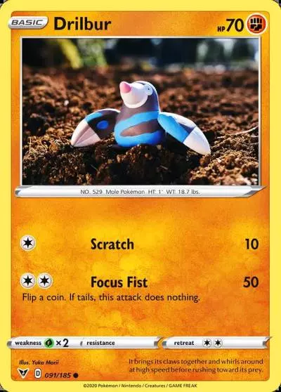 Drilbur 91/185 Vivid Voltage Pokemon card