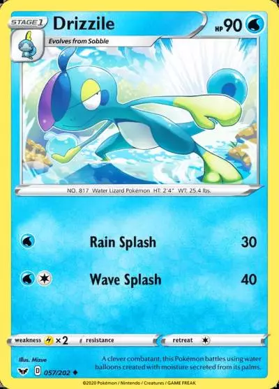 Drizzile 57/202 Sword & Shield Pokemon card