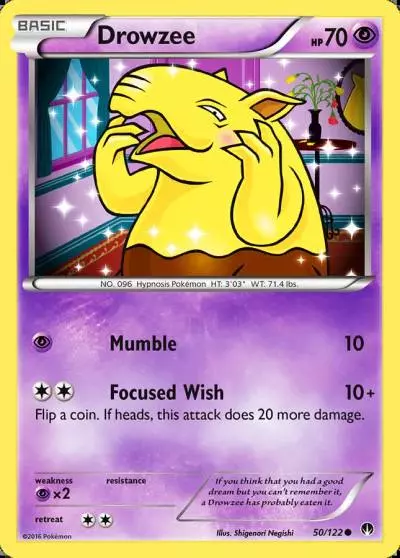 Drowzee 50/122 BREAKpoint Pokemon card