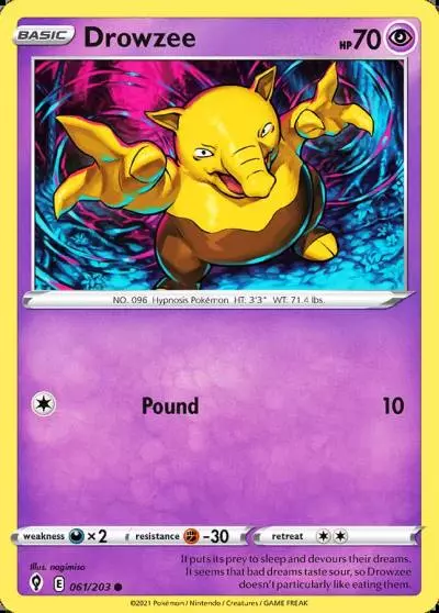 Drowzee 61/203 Evolving Skies Pokemon card