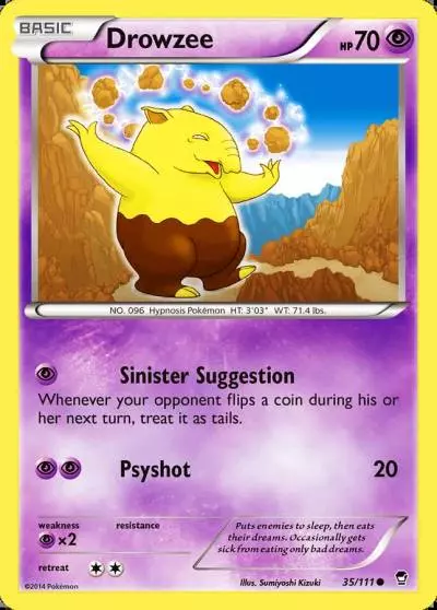 Drowzee 35/111 Furious Fists Pokemon card